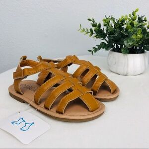 NWT BROWN MULTI STRAP GLADIATOR VELCRO SANDALS KID